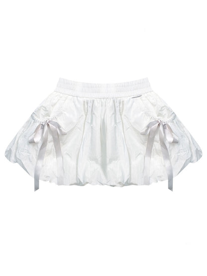 Bow High Waist A-Line Bud Mini Skirt【s0000011919】