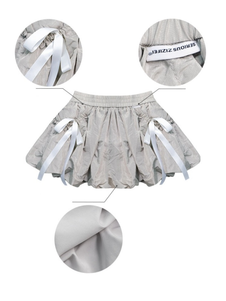 Bow High Waist A-Line Bud Mini Skirt【s0000011919】