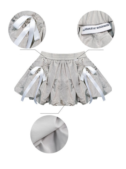 Bow High Waist A-Line Bud Mini Skirt【s0000011919】