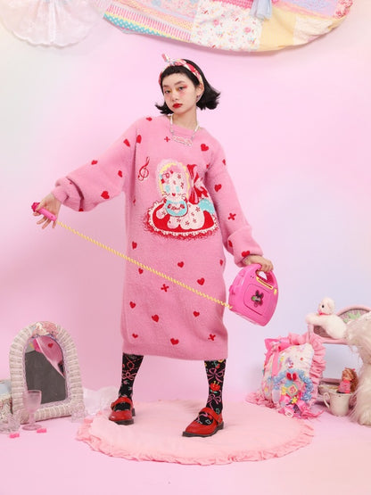 Love Cat Long Sweater One Piece【s0000003565】