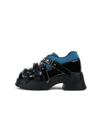 Ruffle Buckle Velcro Platform Shoes【s0000002675】