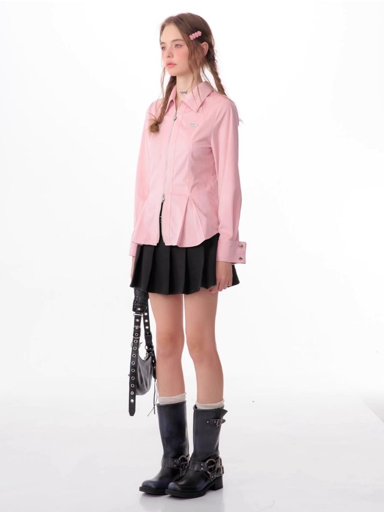 Slim thin long-sleeved blouse【s0000006150】