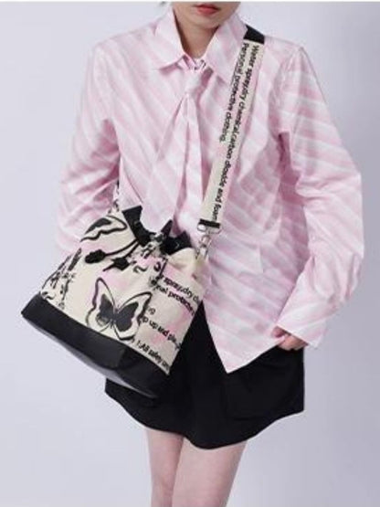 Sweet cool shoulder Messenger bucket bag【s0000003310】 