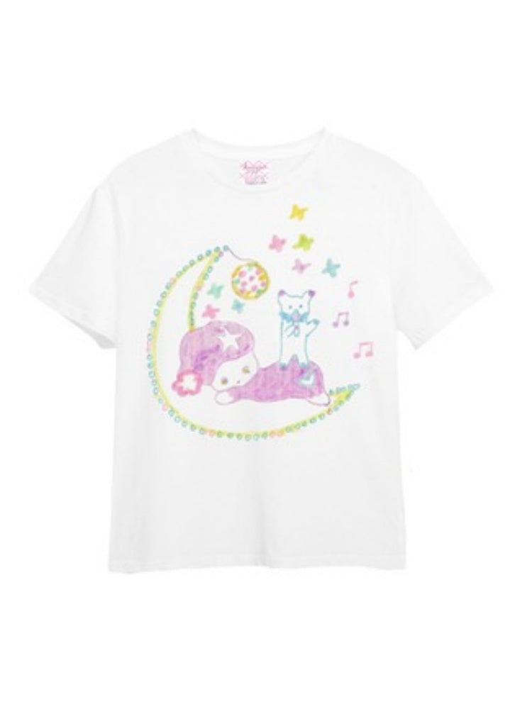 Animal Paradise Hand Painted Print Short Sleeve T-shirt【s0000002984】