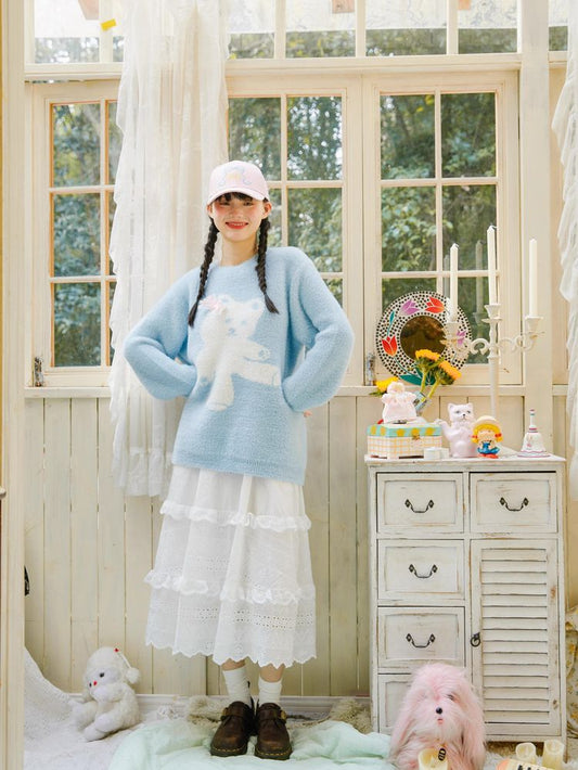 Bear pullover loose sweater【s0000005363】