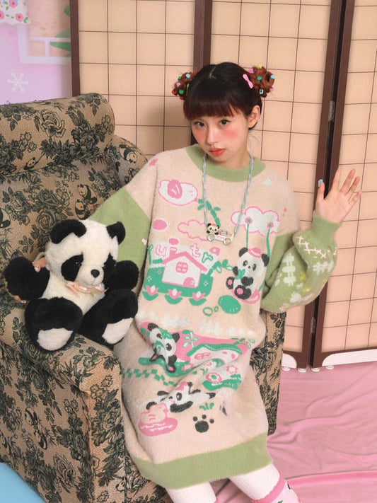 Panda sweater skirt【s0000005370】