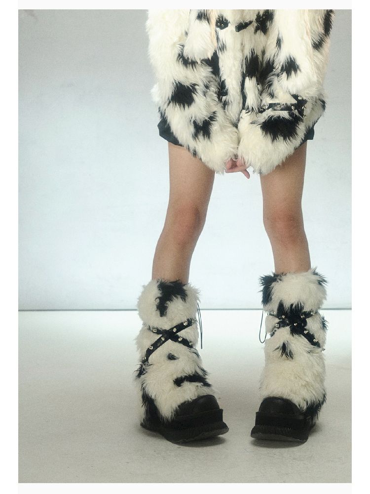 Eco-Fur Plush Warm Leg Warmers Sock Covers [s0000004630]