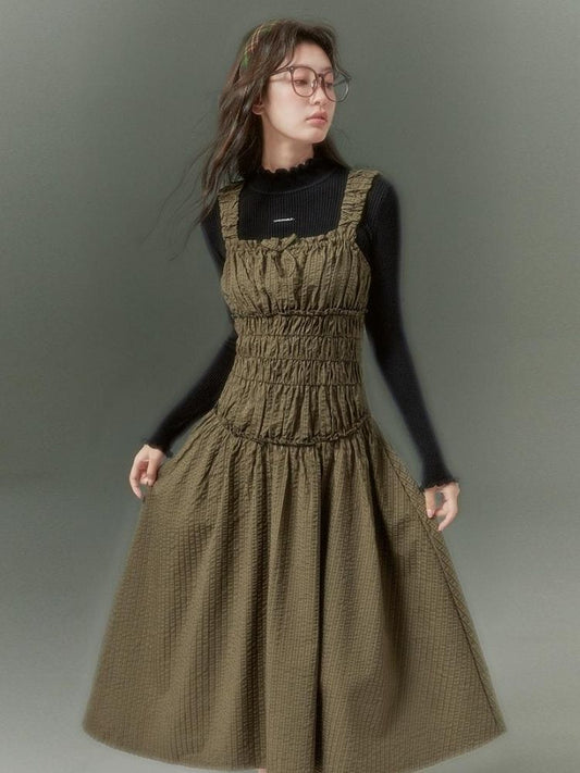 Sweet Girly Shirring Cami One Piece【s0000003401】