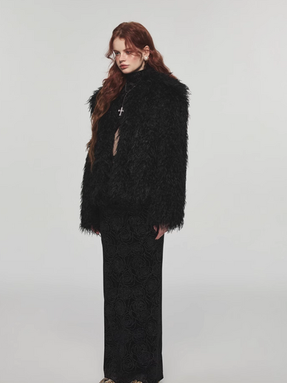 Fluffy long fur coat for winter【s0000004134】