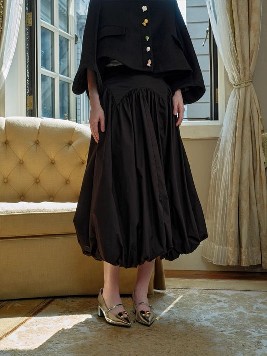 Black Pod Peplum Cloud Halter Skirt【s0000005421】