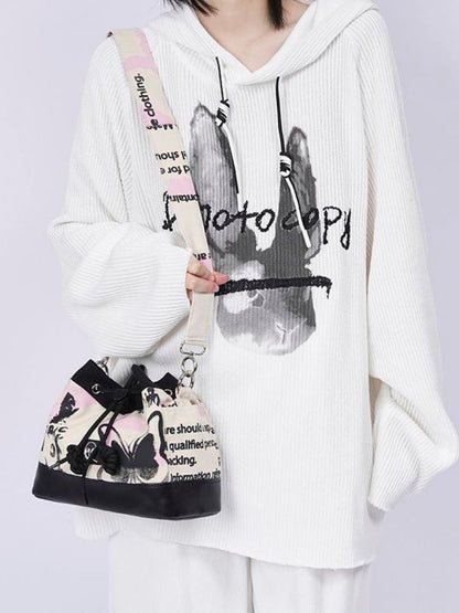 Sweet cool shoulder Messenger bucket bag【s0000003310】 