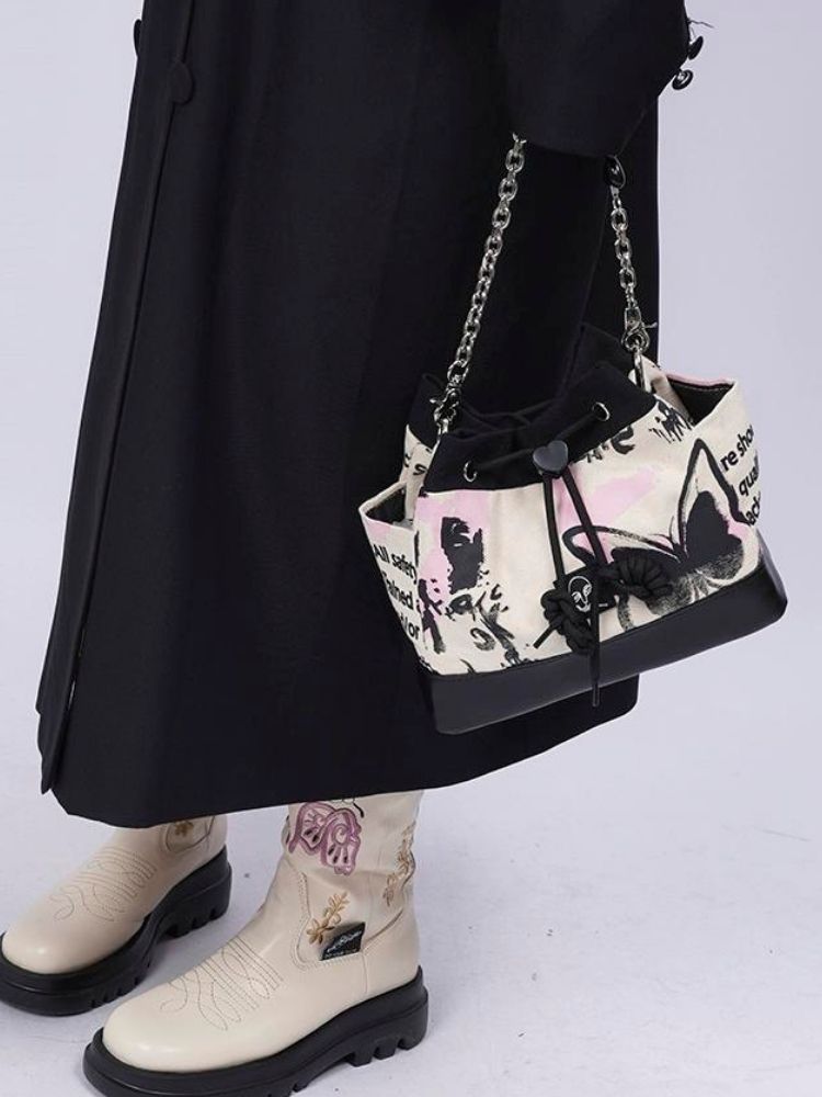 Sweet cool shoulder Messenger bucket bag【s0000003310】 