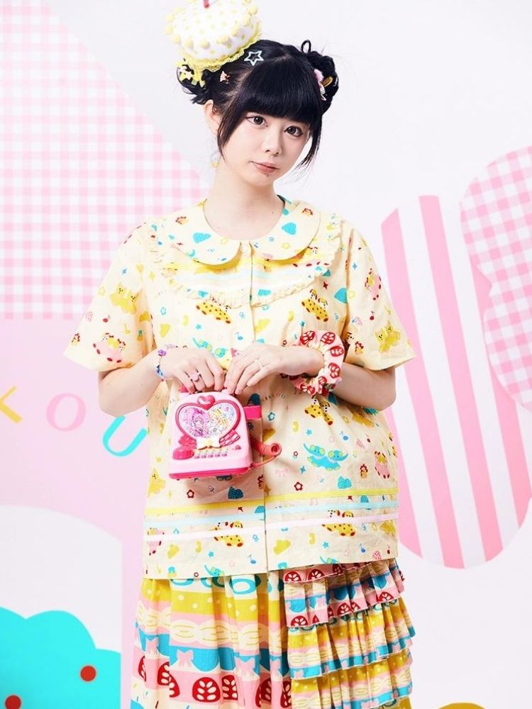 Showa girl original three-color ribbon shirt 【s0000002879】