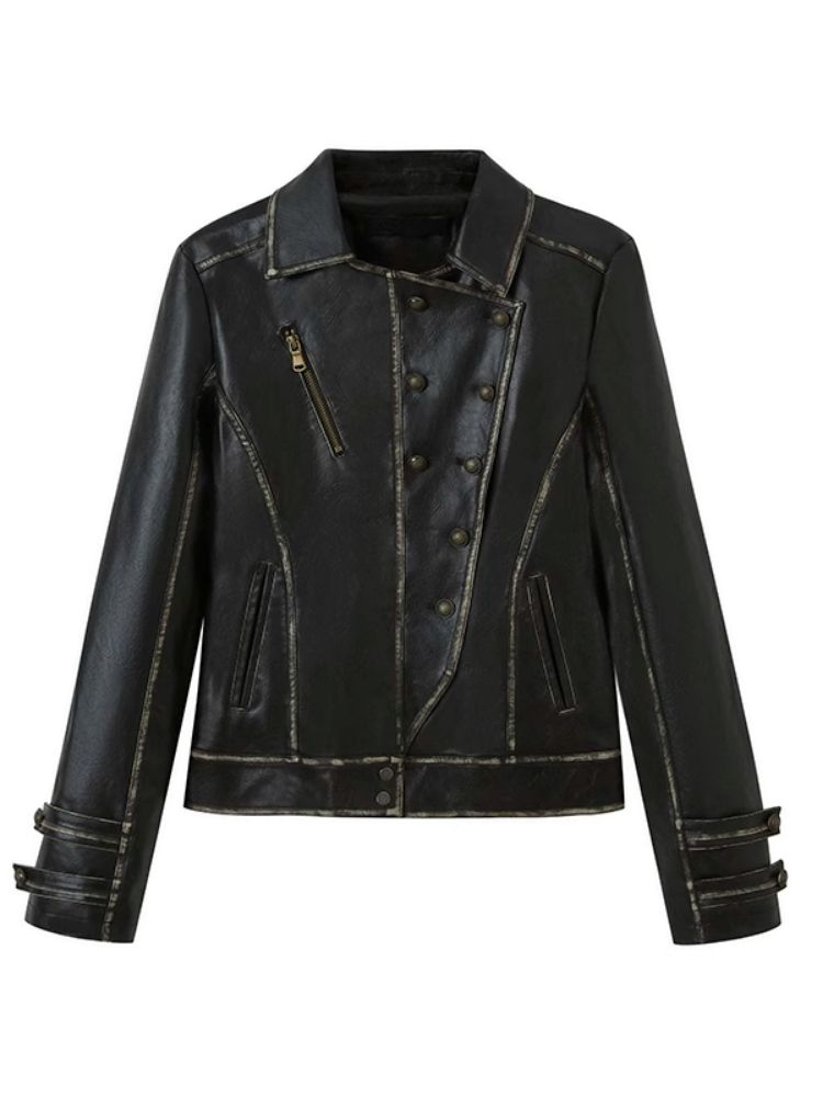 Waisted leather short jacket【s0000007912】