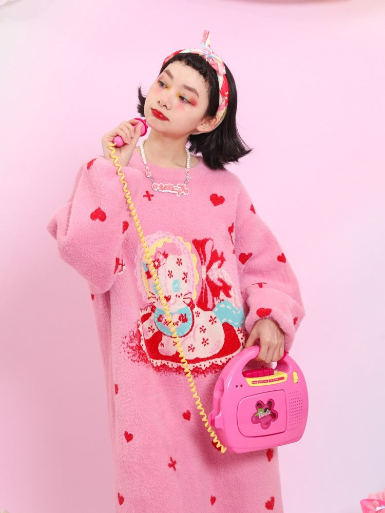 Love Cat Long Sweater One Piece【s0000003565】