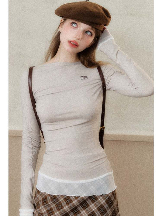 Color Block Faux Two Piece Slim Fit T-Shirt [s0000006480]