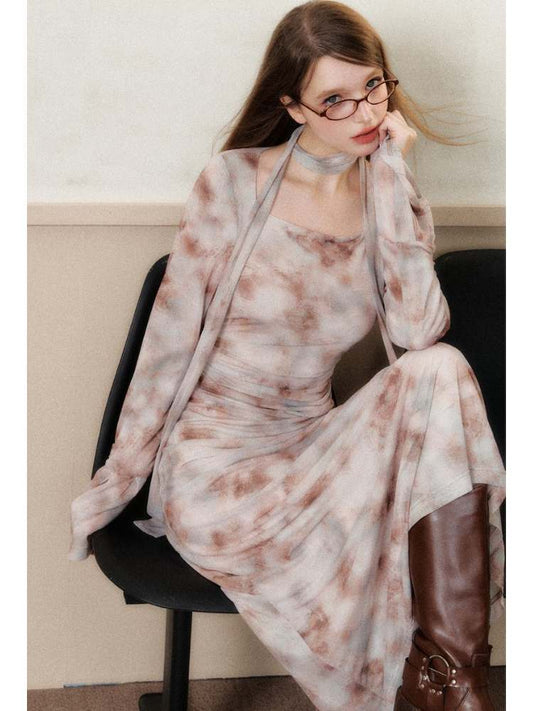 Elegant Butterfly/Flower Slim Long Dress【s0000006487】