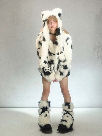 Eco-Fur Plush Warm Leg Warmers Sock Covers【s0000004630】