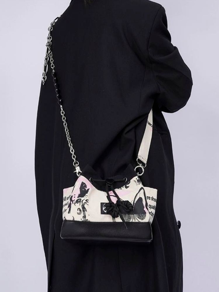 Sweet cool shoulder Messenger bucket bag【s0000003310】 