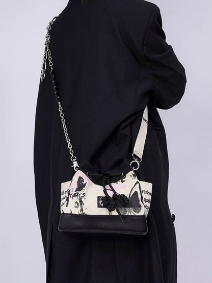 Sweet cool shoulder Messenger bucket bag【s0000003310】 