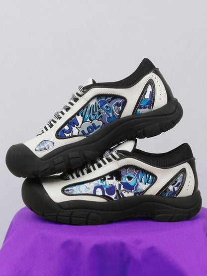 Monster Pattern Lace Up Platform Sneakers【s0000002301】