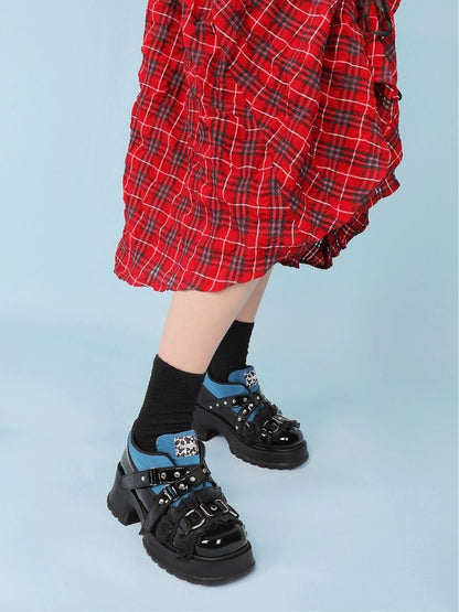 Ruffle Buckle Velcro Platform Shoes【s0000002675】