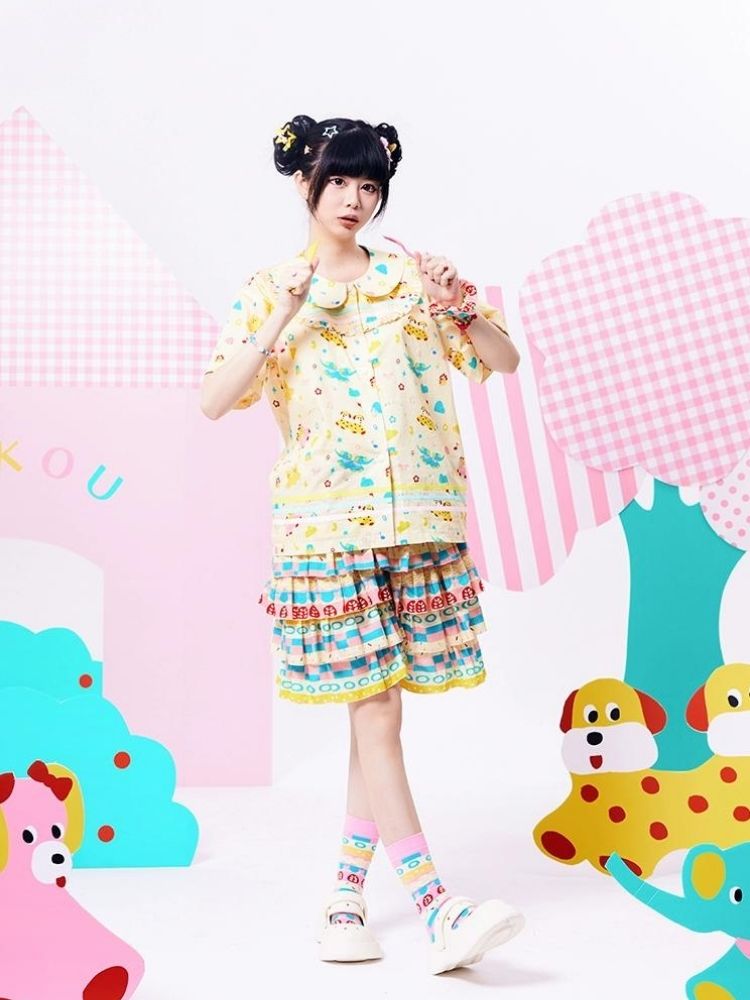 Showa girl original three-color ribbon shirt 【s0000002879】