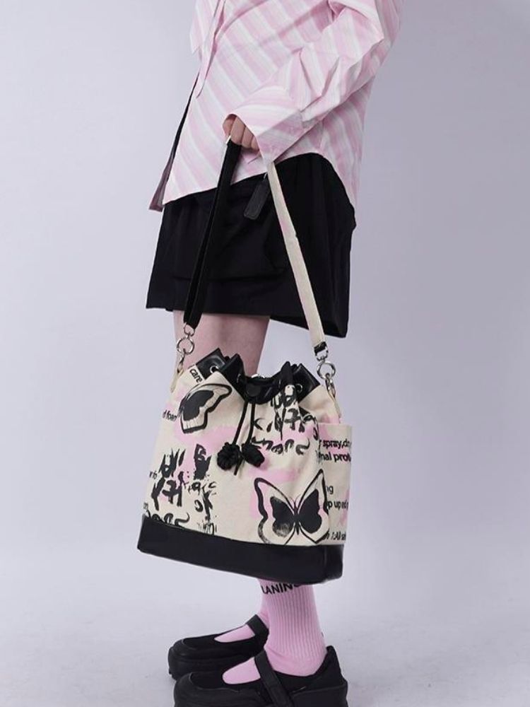 Sweet cool shoulder Messenger bucket bag【s0000003310】 