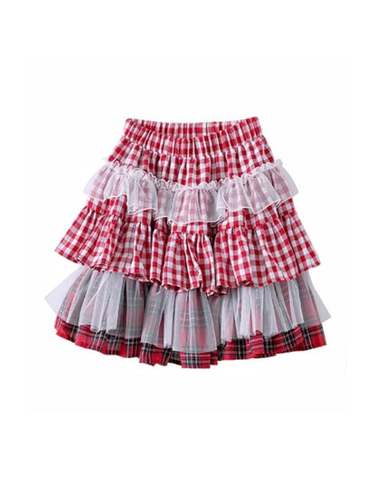 Retro Lolita red cake skirt niche bustier【s0000004276】