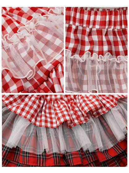 Retro Lolita red cake skirt niche bustier【s0000004276】