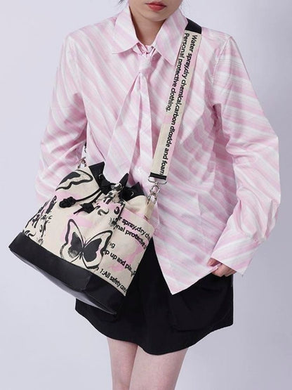 Sweet cool shoulder Messenger bucket bag【s0000003310】 