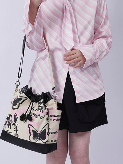 Sweet cool shoulder Messenger bucket bag【s0000003310】 