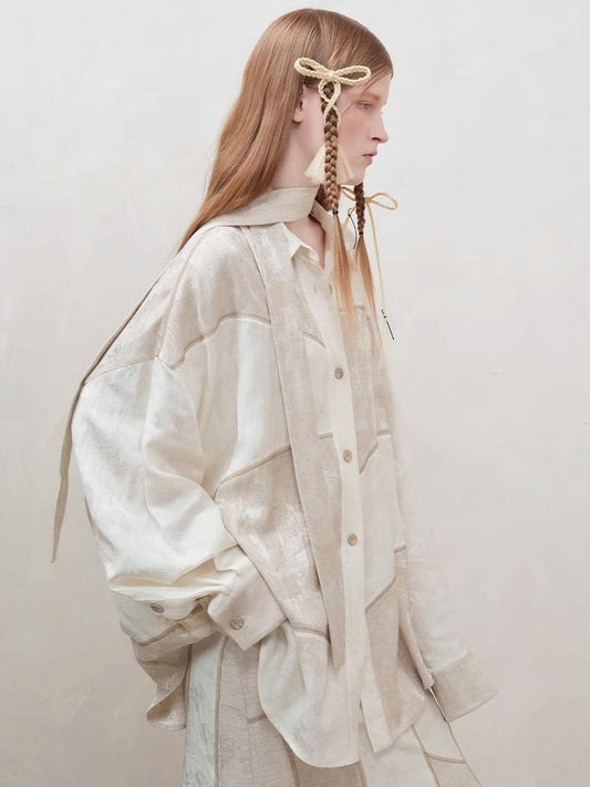 Patchwork stitching shirt + half skirt【s0000008177】