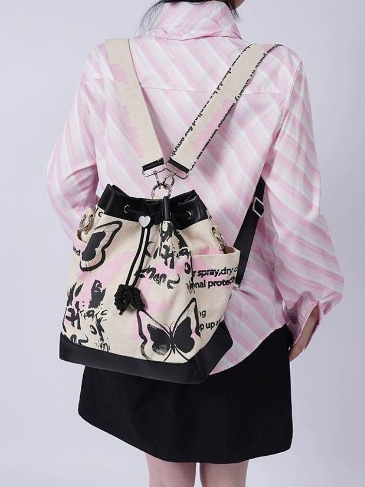 Sweet cool shoulder Messenger bucket bag【s0000003310】 