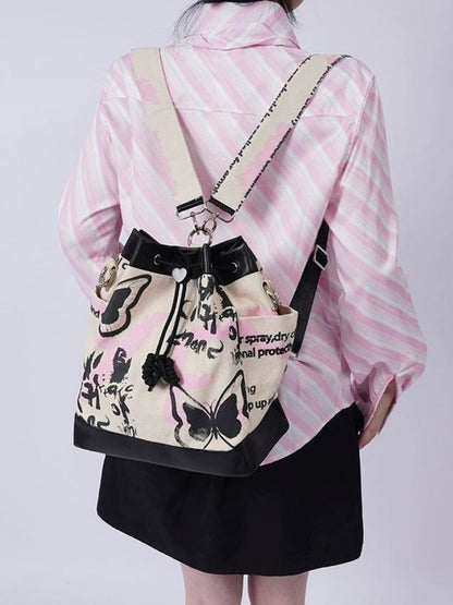 Sweet cool shoulder Messenger bucket bag【s0000003310】 