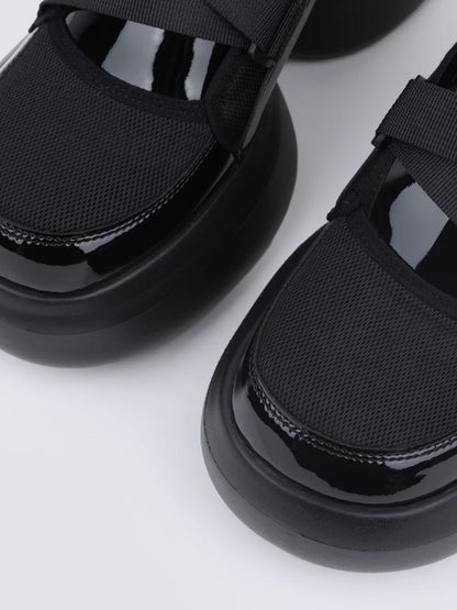 Round Toe Cross Belt Mesh Platform Shoes【s0000002307】