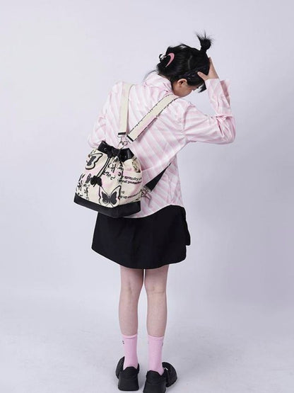 Sweet cool shoulder Messenger bucket bag【s0000003310】 