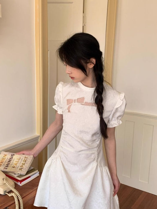 Irregular hem design dark jacquard dress【s0000007929】