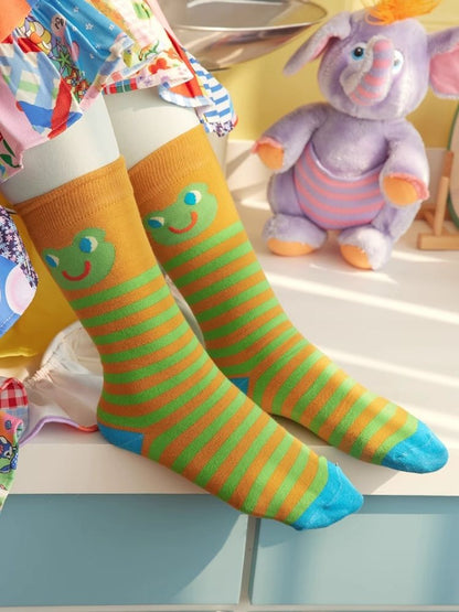 Colorful Stripes Cute Color Clash Skinny Cotton Socks【s0000004503】