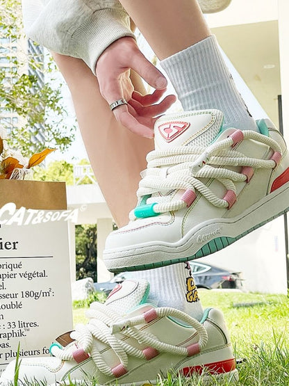 Cheese Peach Casual Sport Lace Up Sneakers【s0000002576】