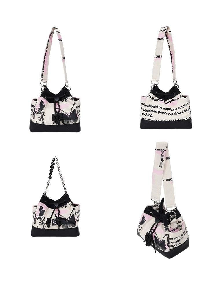 Sweet cool shoulder Messenger bucket bag【s0000003310】 