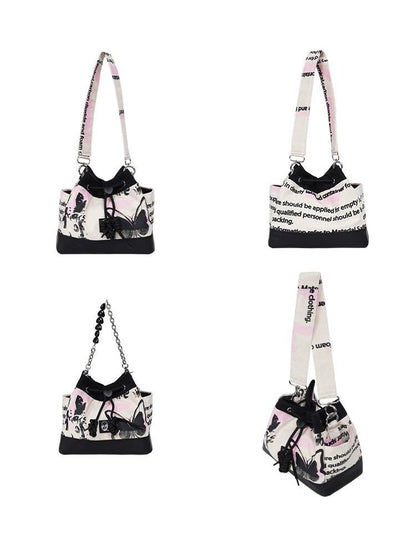 Sweet cool shoulder Messenger bucket bag【s0000003310】 