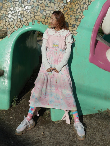 Yume Kawaii Sweets Print Frill Apron Dress【s0000003427】