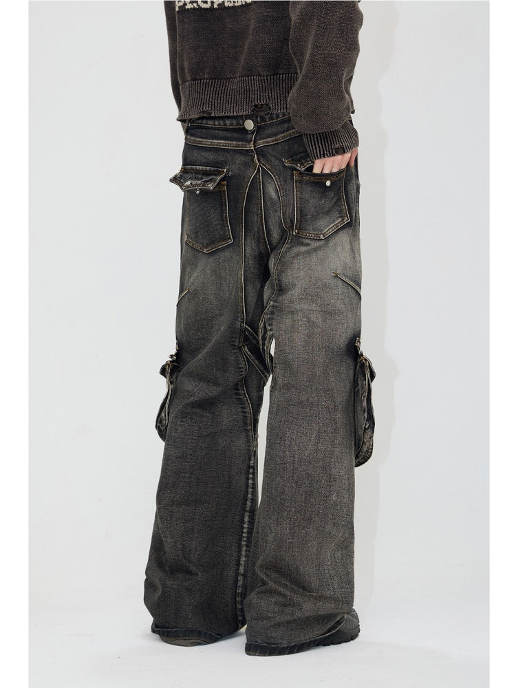 Multi Pocket Denim Wide Cargo Pants【s0000004188】