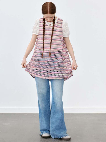 Border Crochet Long Vest [s0000008081]