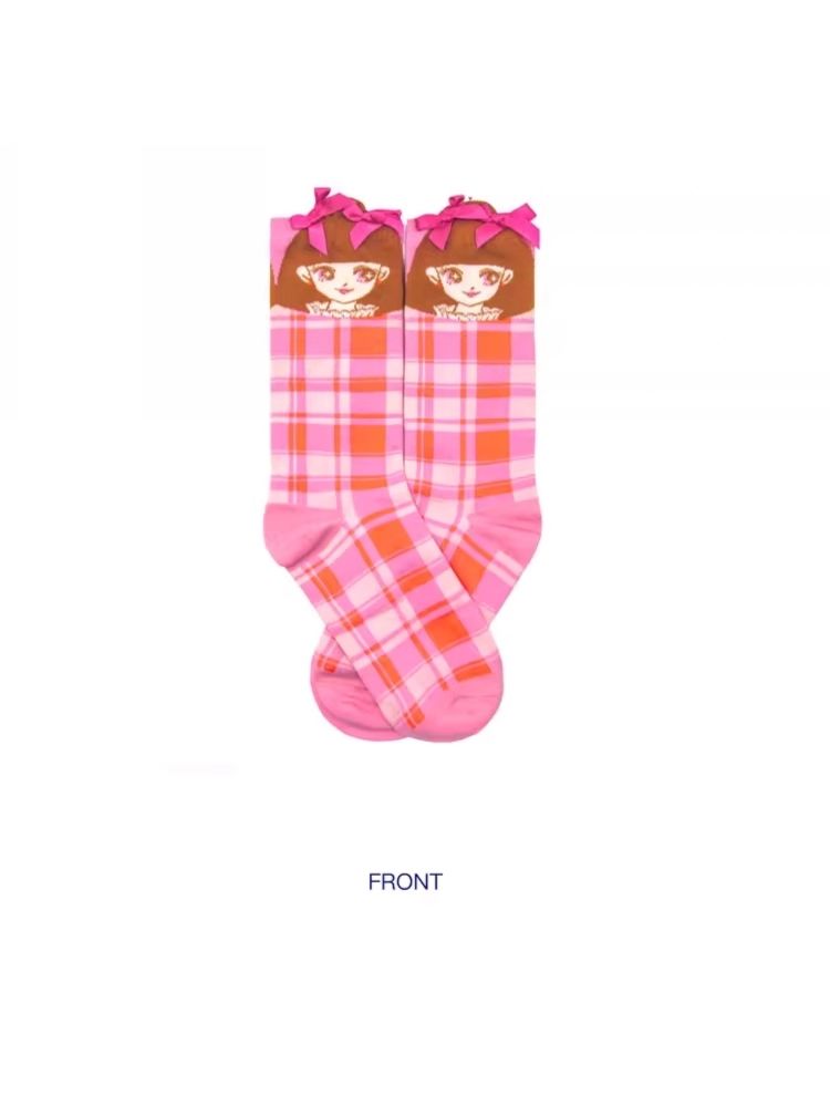 American girl bow cotton socks【s0000004893】