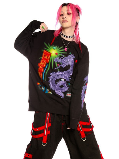 Y2K Punk Hong Kong Style Dragon rint Loose Sweat / Galaxy Bag [s0000003889]