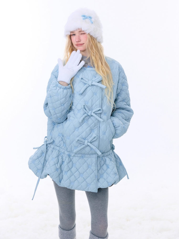 Design Pocket Hem Mid-Length Thickened Warm Cotton Quilted Jacket【s0000015258】