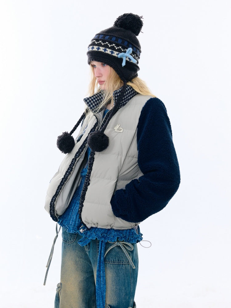 Star Print Contrast Stitching Thickened Warm Jacket【s0000015260】