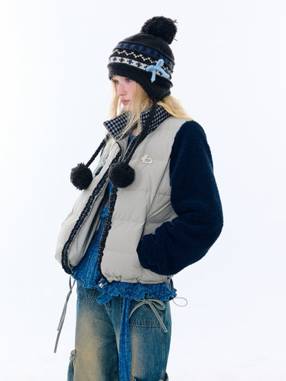 Star Print Contrast Stitching Thickened Warm Jacket【s0000015260】